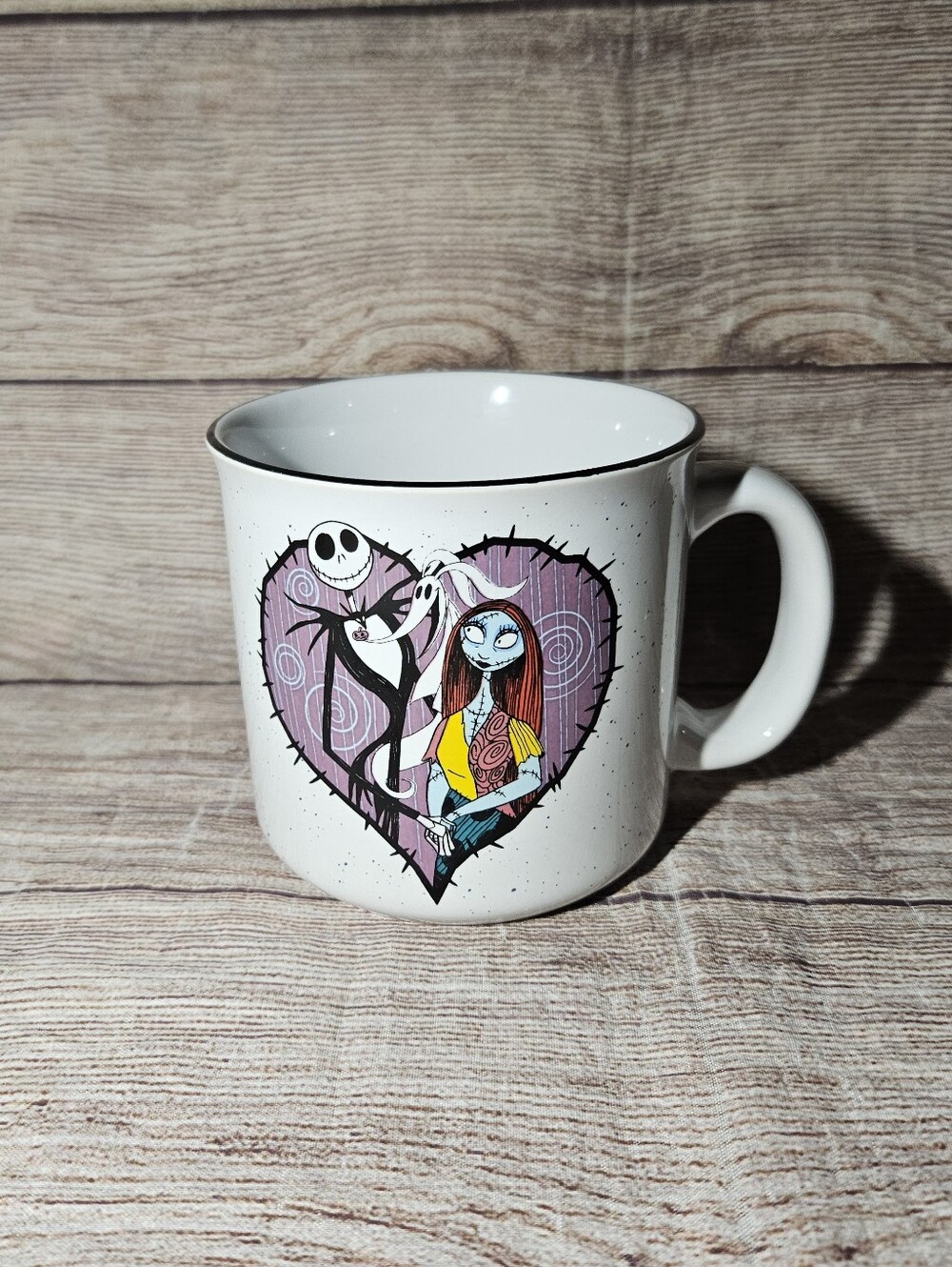 Disney Nightmare Before Christmas Jack sally zero heart 20oz ceramic coffee mug